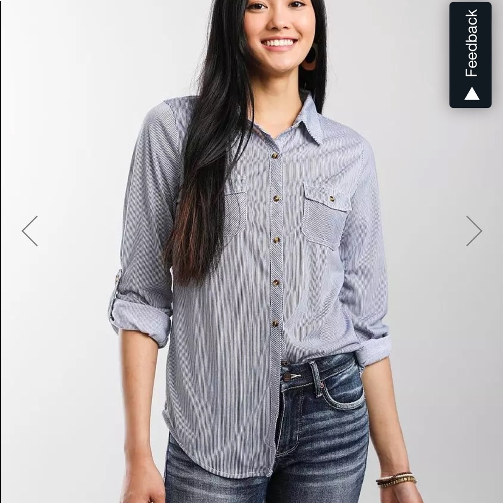 Passport button up blouse from The Buckle